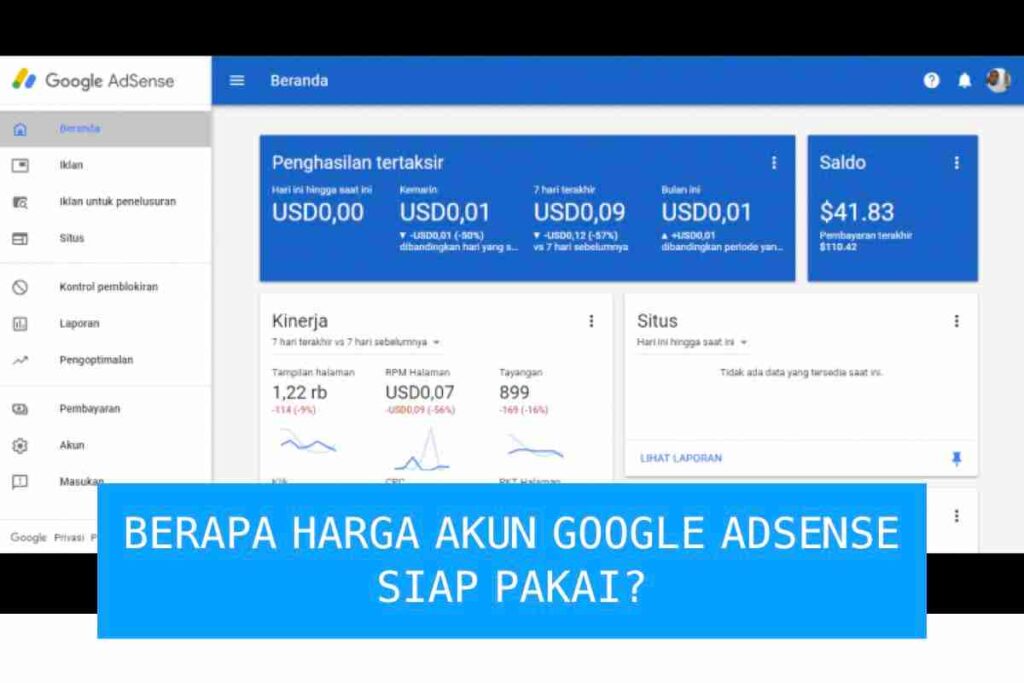 harga jual akun google adsense