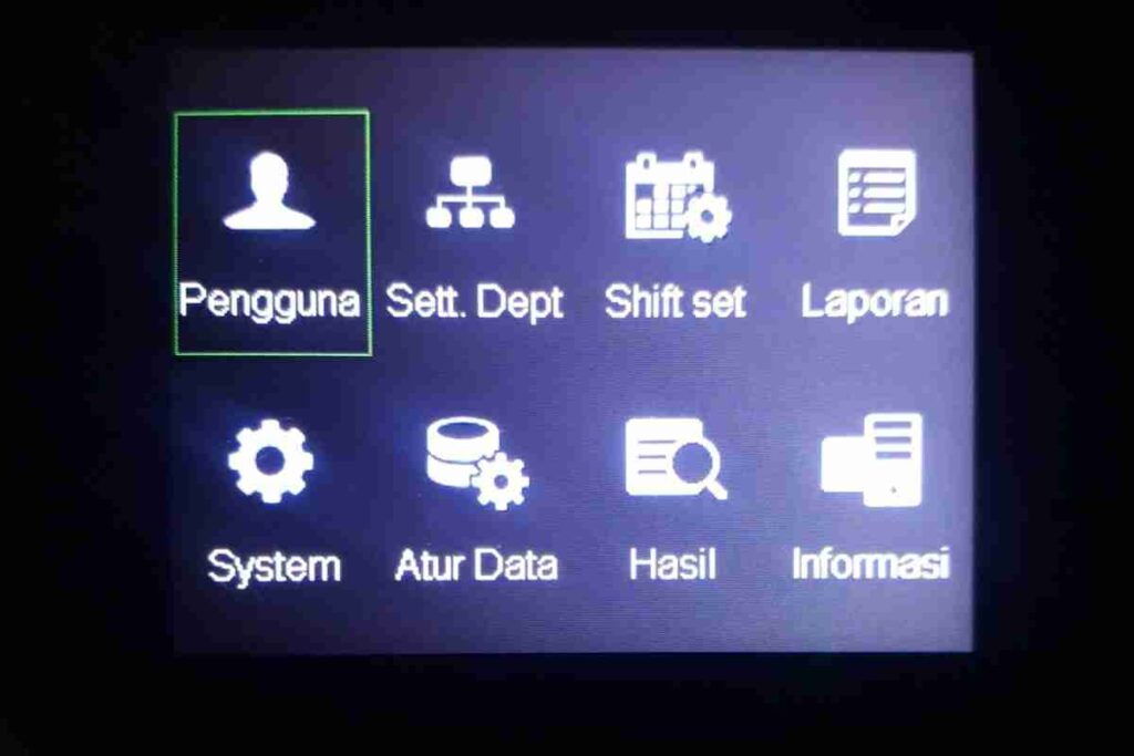 menu absen fingerprint solution p208